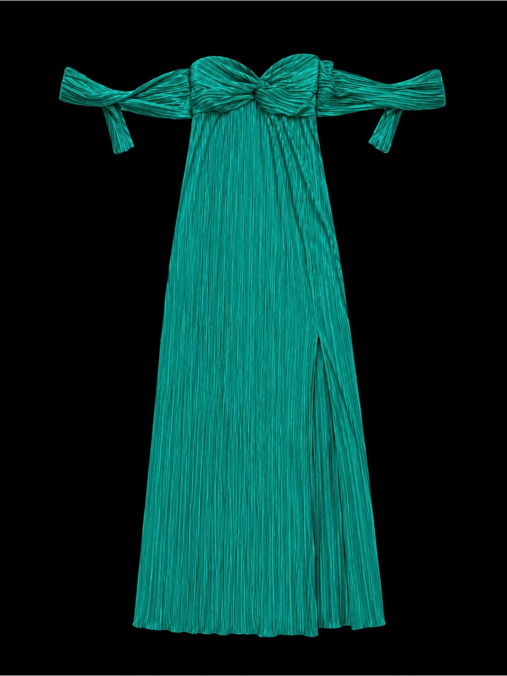 Fashion Nova Strapless green Maxi Dress with Front Slit
